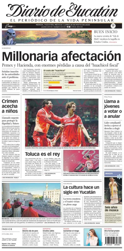Portada de Diario de Yucatán