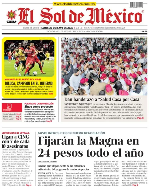 Portada de El Sol de Mexico