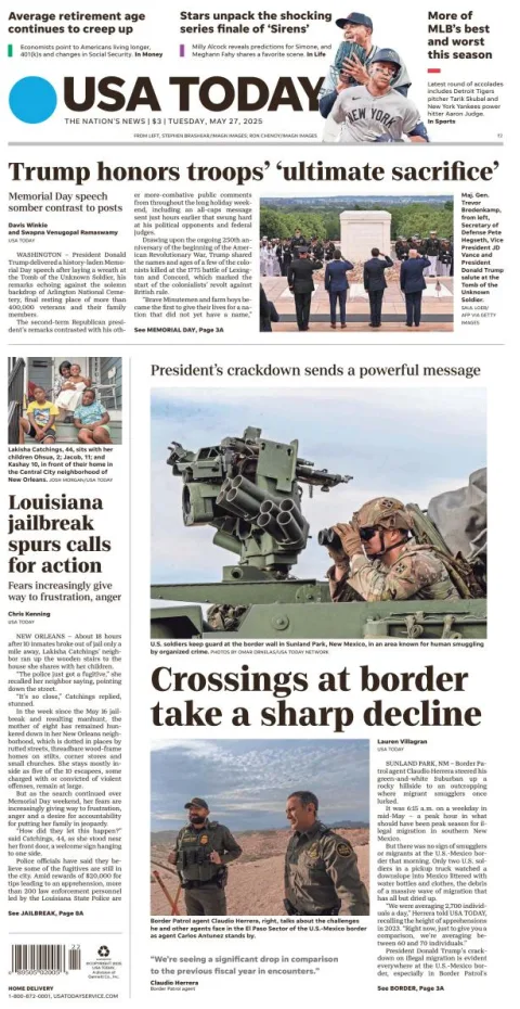 Portada de Usa Today