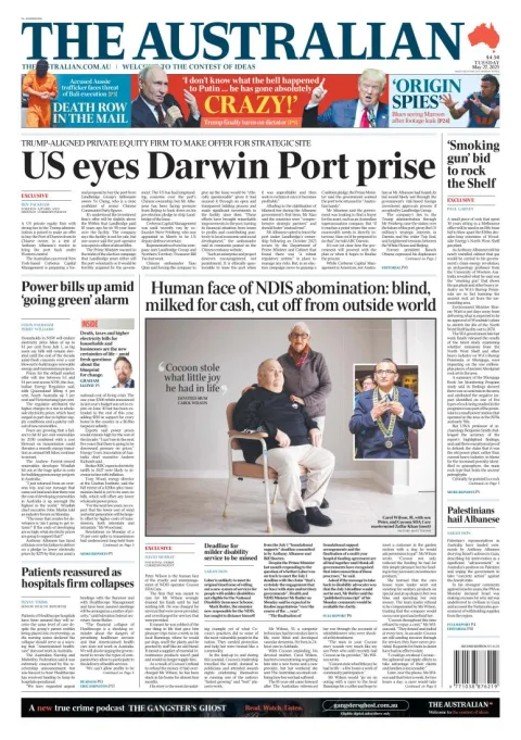 Portada de The Australian del martes, 27 de mayo de 2025