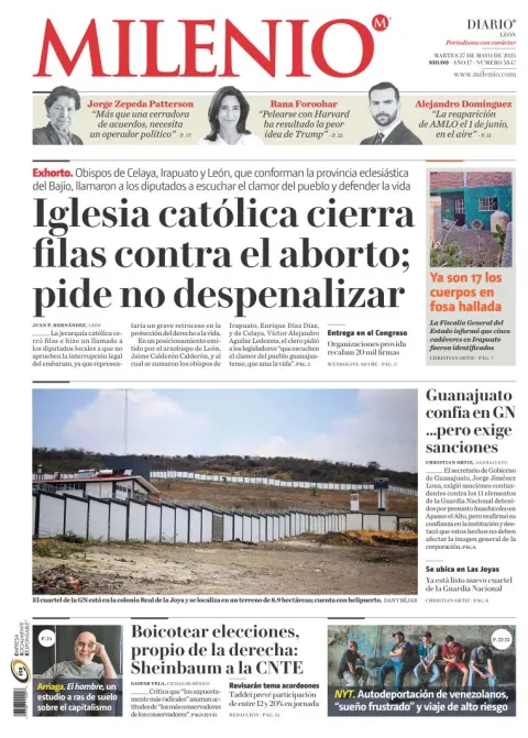 Portada de Milenio Leon del martes, 27 de mayo de 2025