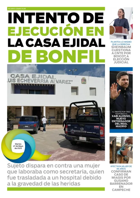 Portada de El Quintana Roo (contraportada) del martes, 27 de mayo de 2025
