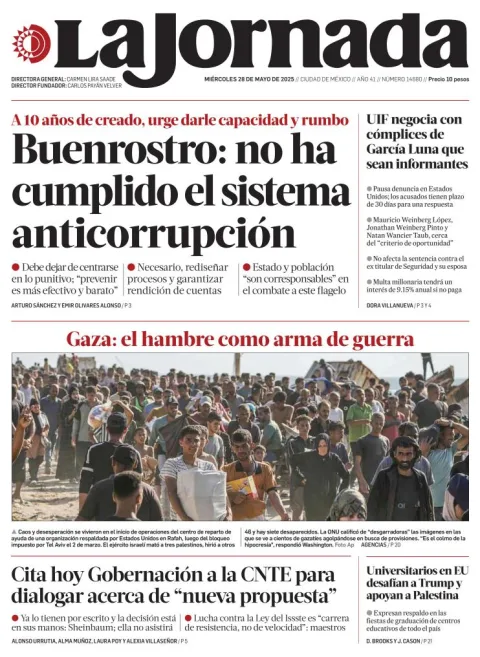 Portada de La Jornada
