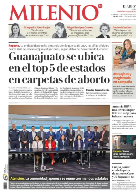 Portada de Milenio Leon del miércoles, 28 de mayo de 2025