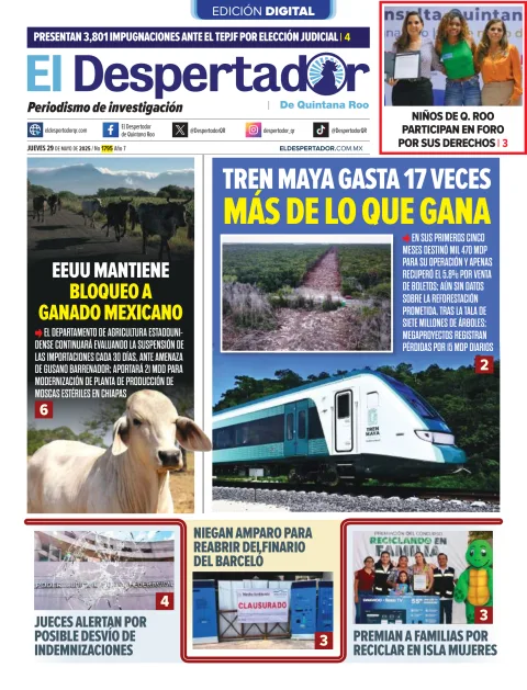 Portada de El Despertador de Quintana Roo
