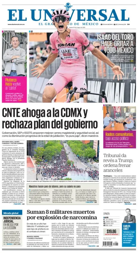 Portada de El Universal