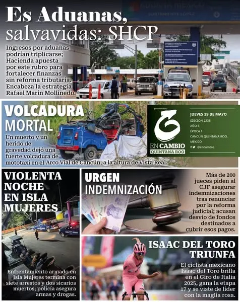Portada de En Cambio - Quintana Roo (contraportada) del jueves, 29 de mayo de 2025