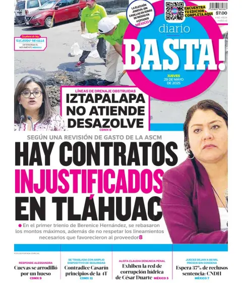 Portada de Basta del jueves, 29 de mayo de 2025