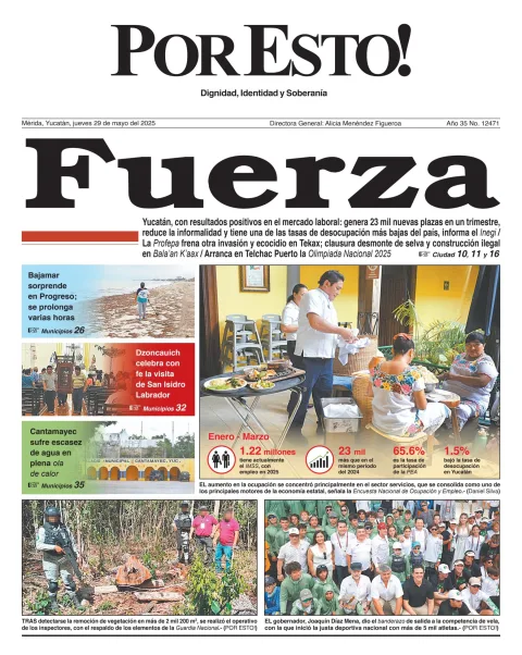Portada de Por Esto (merida, Yucatan) del jueves, 29 de mayo de 2025