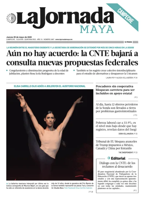 Portada de La Jornada Maya Campeche del jueves, 29 de mayo de 2025