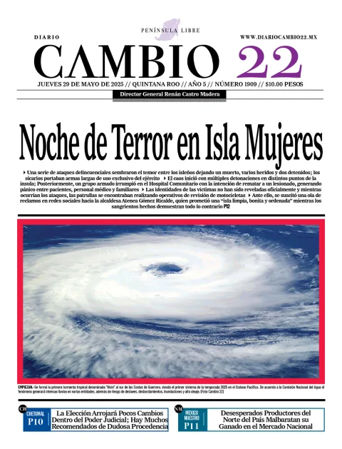 Portada de Diario Cambio 22 (contra Portada) del jueves, 29 de mayo de 2025