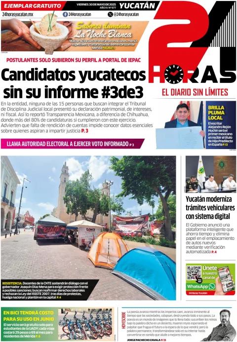 Portada de 24 Horas Yucatan