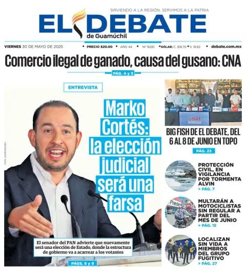 Portada de El Debate de Guamuchil