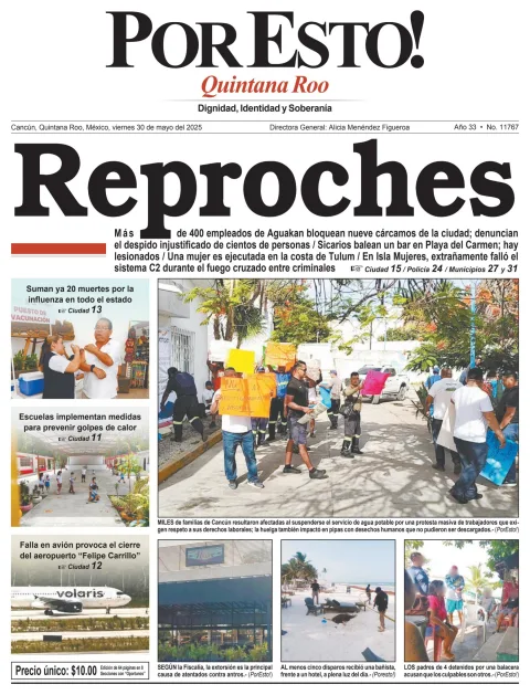 Portada de Por Esto (quintana Roo Cancun) del viernes, 30 de mayo de 2025