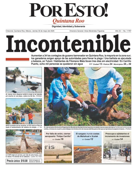 Portada de Por Esto (quintana Roo Chetumal) del viernes, 30 de mayo de 2025