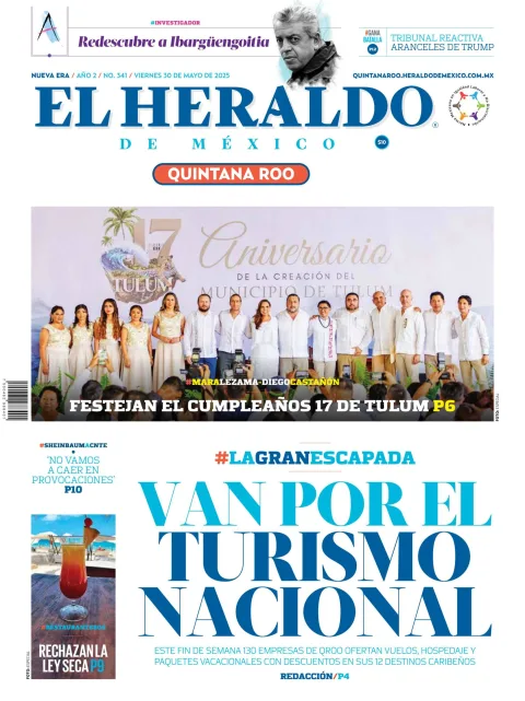 Portada de El Heraldo de Mexico - Quintana Roo del viernes, 30 de mayo de 2025