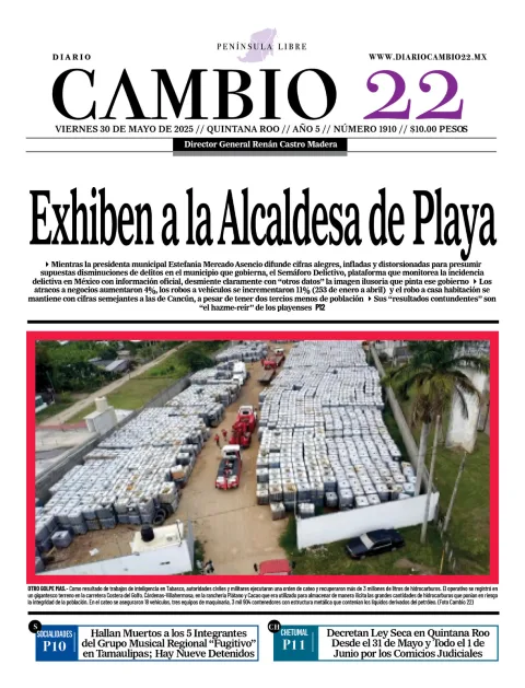 Portada de Diario Cambio 22 (contra Portada) del viernes, 30 de mayo de 2025