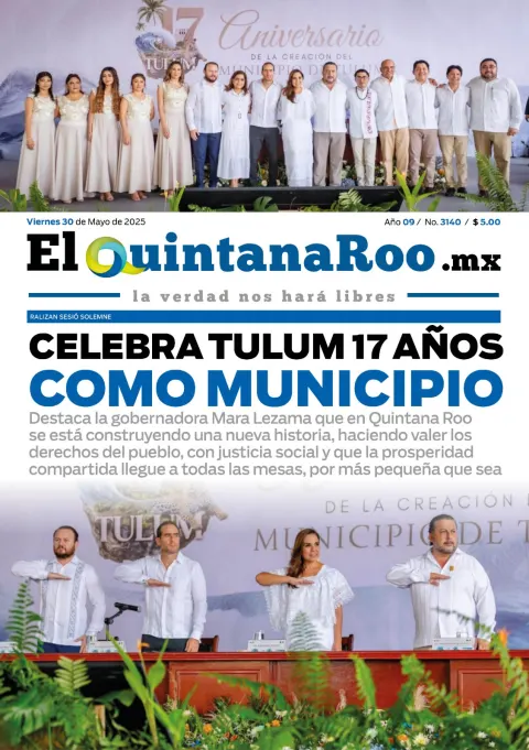 Portada de El Quintana Roo (portada) del viernes, 30 de mayo de 2025