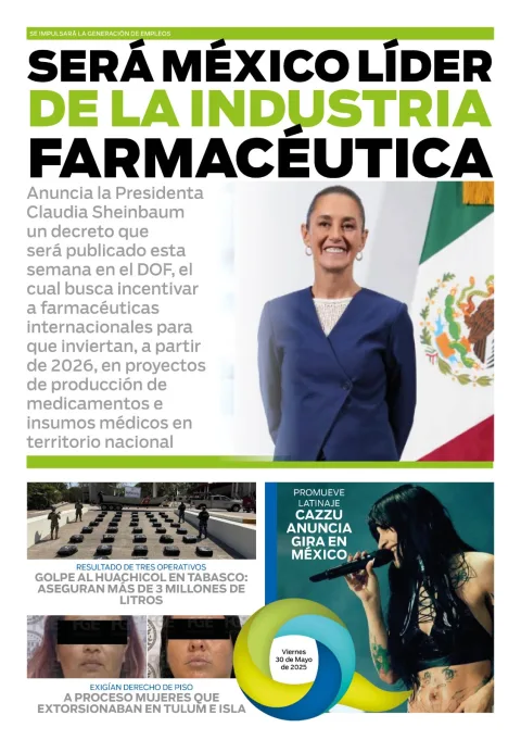 Portada de El Quintana Roo (contraportada) del viernes, 30 de mayo de 2025