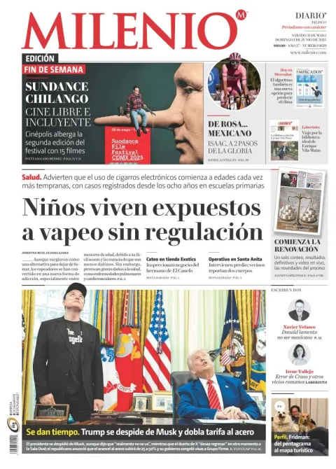 Portada de Milenio Jalisco del sábado, 31 de mayo de 2025
