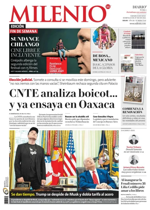 Portada de Milenio Puebla del sábado, 31 de mayo de 2025