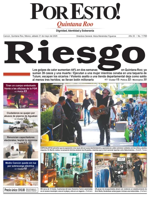 Portada de Por Esto (quintana Roo Cancun) del sábado, 31 de mayo de 2025