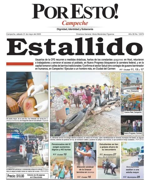 Portada de Por Esto (campeche) del sábado, 31 de mayo de 2025