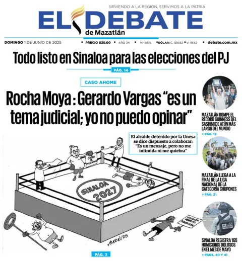 Portada de El Debate de Mazatlan