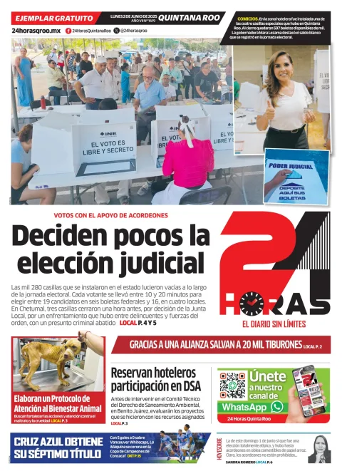 Portada de 24 Horas Quintana Roo