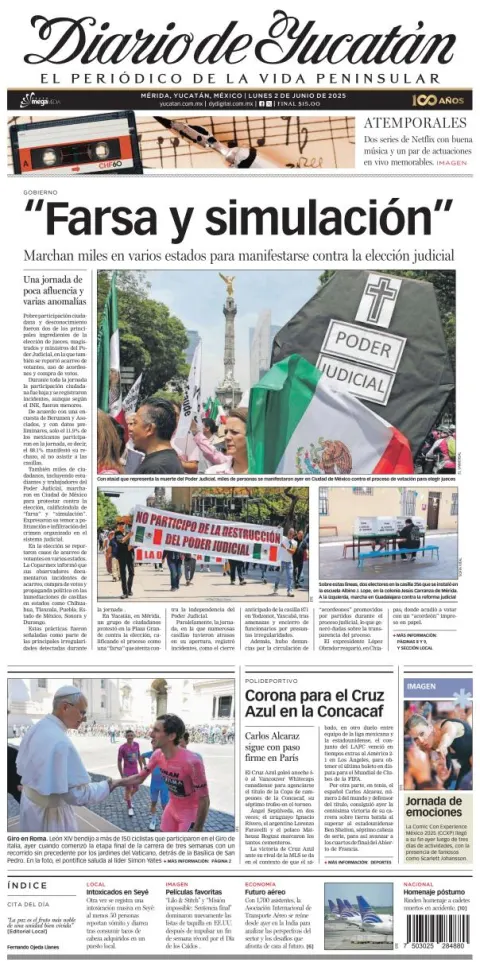 Portada de Diario de Yucatán