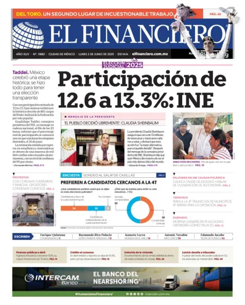 Portada de El Financiero