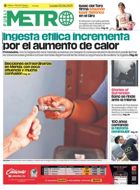Portada de Publimetro Merida