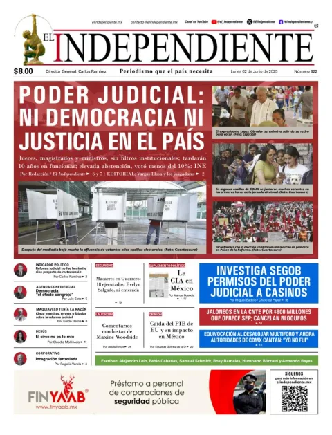Portada de El Independiente del lunes, 2 de junio de 2025