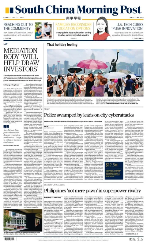 Portada de South China Morning Post del lunes, 2 de junio de 2025