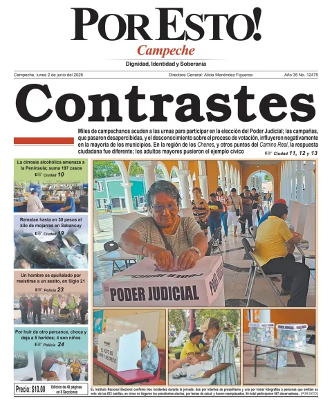 Portada de Por Esto (campeche) del lunes, 2 de junio de 2025
