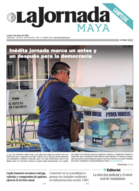 Portada de La Jornada Maya Campeche del lunes, 2 de junio de 2025