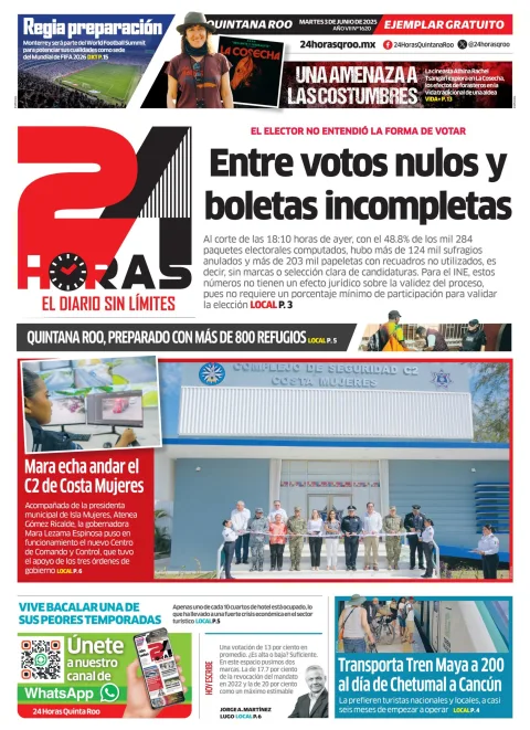 Portada de 24 Horas Quintana Roo