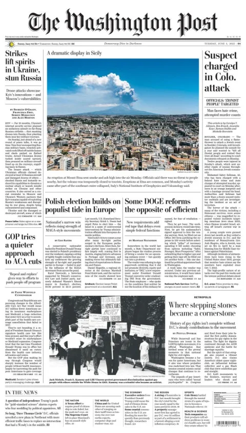 Portada de The Washington Post del martes, 3 de junio de 2025