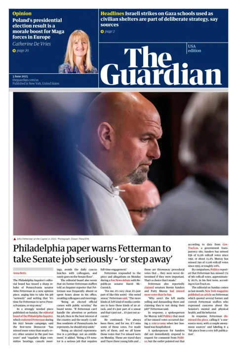 Portada de The Guardian (usa) del martes, 3 de junio de 2025