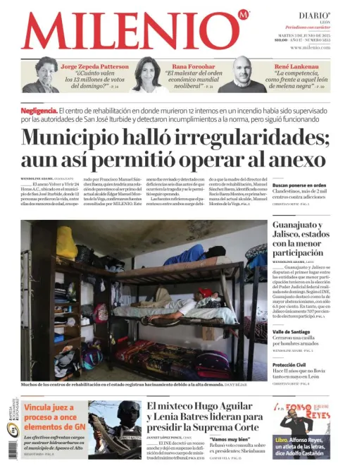 Portada de Milenio Leon del martes, 3 de junio de 2025
