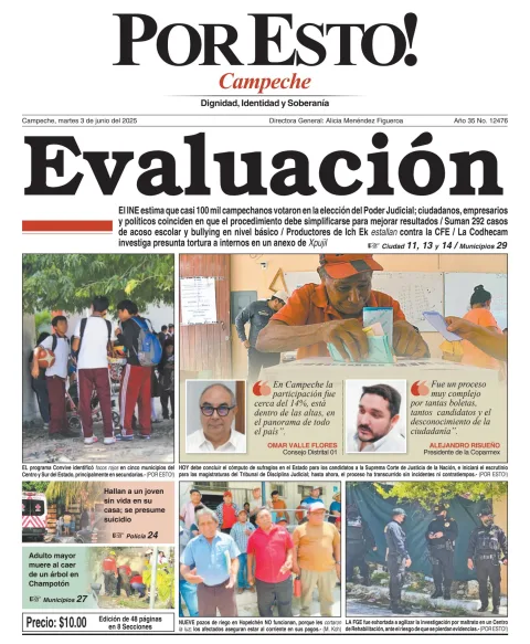 Portada de Por Esto (campeche) del martes, 3 de junio de 2025