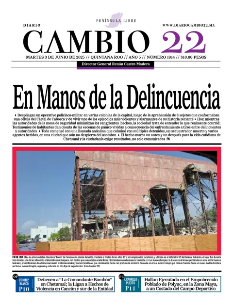 Portada de Diario Cambio 22 del martes, 3 de junio de 2025
