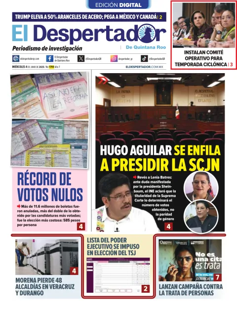Portada de El Despertador de Quintana Roo