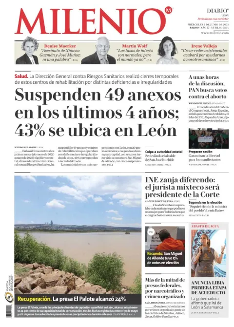 Portada de Milenio Leon del miércoles, 4 de junio de 2025