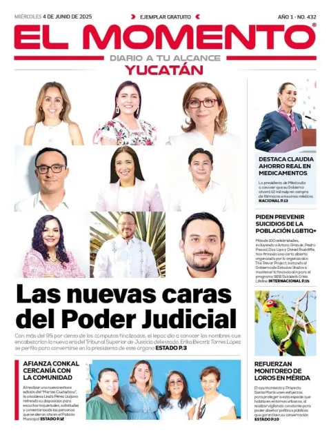 Portada de El Momento Yucatan del miércoles, 4 de junio de 2025