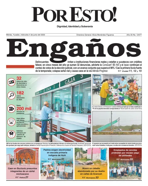 Portada de Por Esto (merida, Yucatan) del miércoles, 4 de junio de 2025