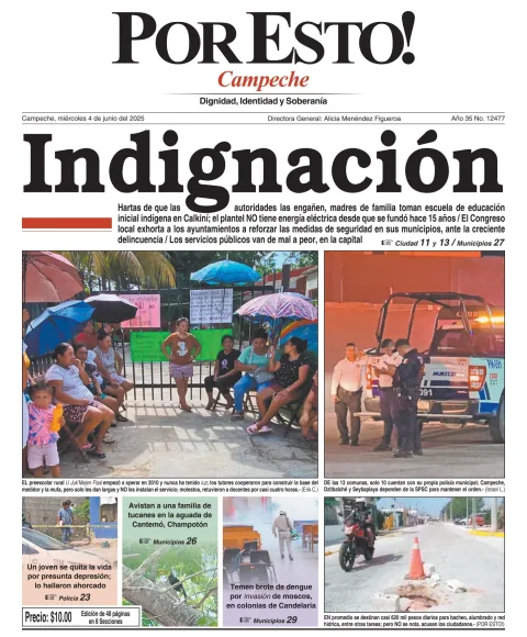 Portada de Por Esto (campeche) del miércoles, 4 de junio de 2025