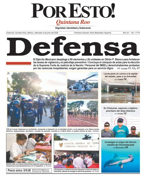 Portada de Por Esto (quintana Roo Chetumal) del miércoles, 4 de junio de 2025