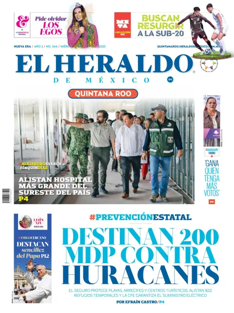 Portada de El Heraldo de Mexico - Quintana Roo del miércoles, 4 de junio de 2025