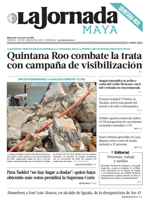 Portada de La Jornada Maya Quintana Roo del miércoles, 4 de junio de 2025